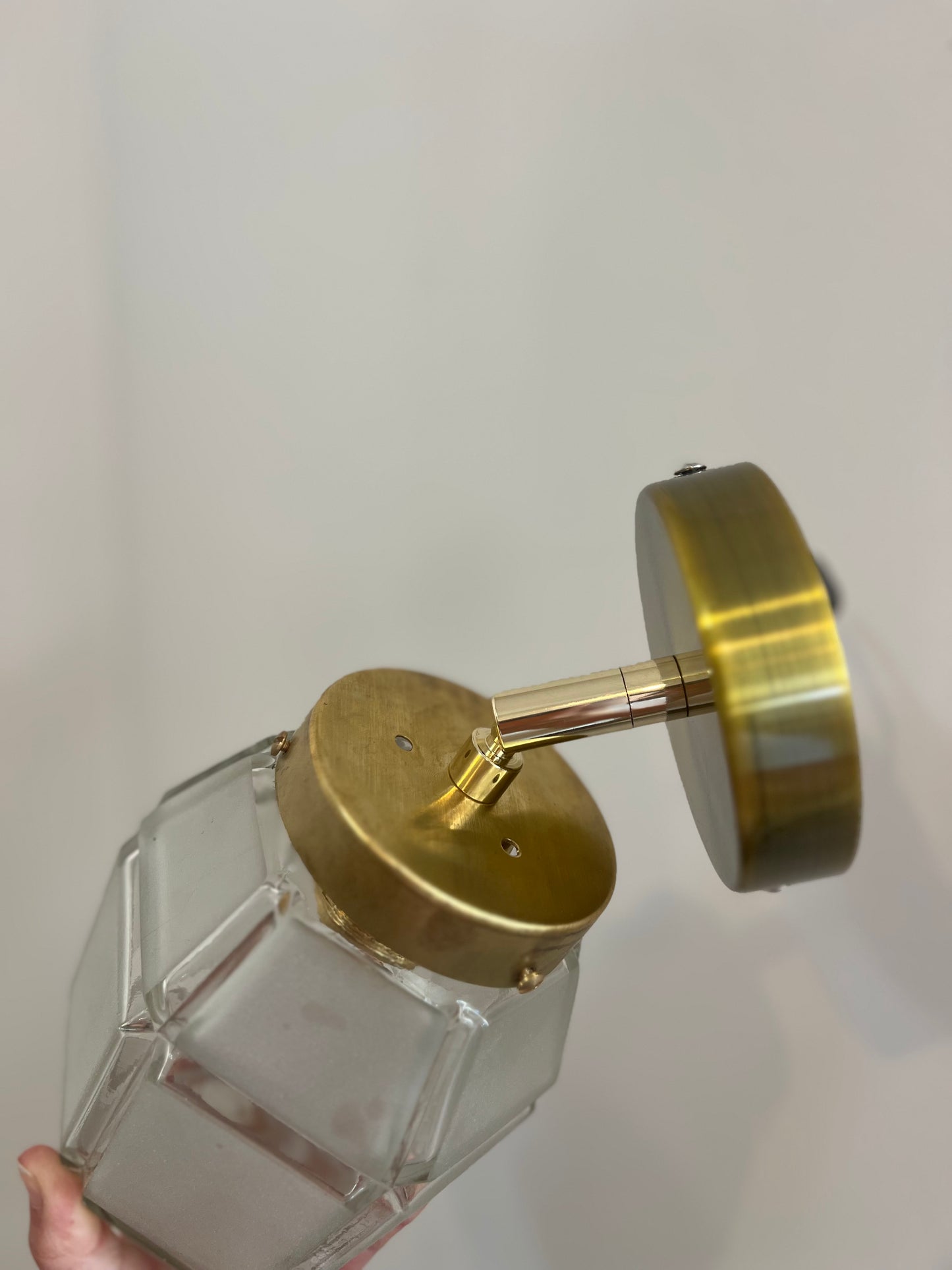 Applique orientable avec globe art déco, douille e27, création unique, électricité neuve.