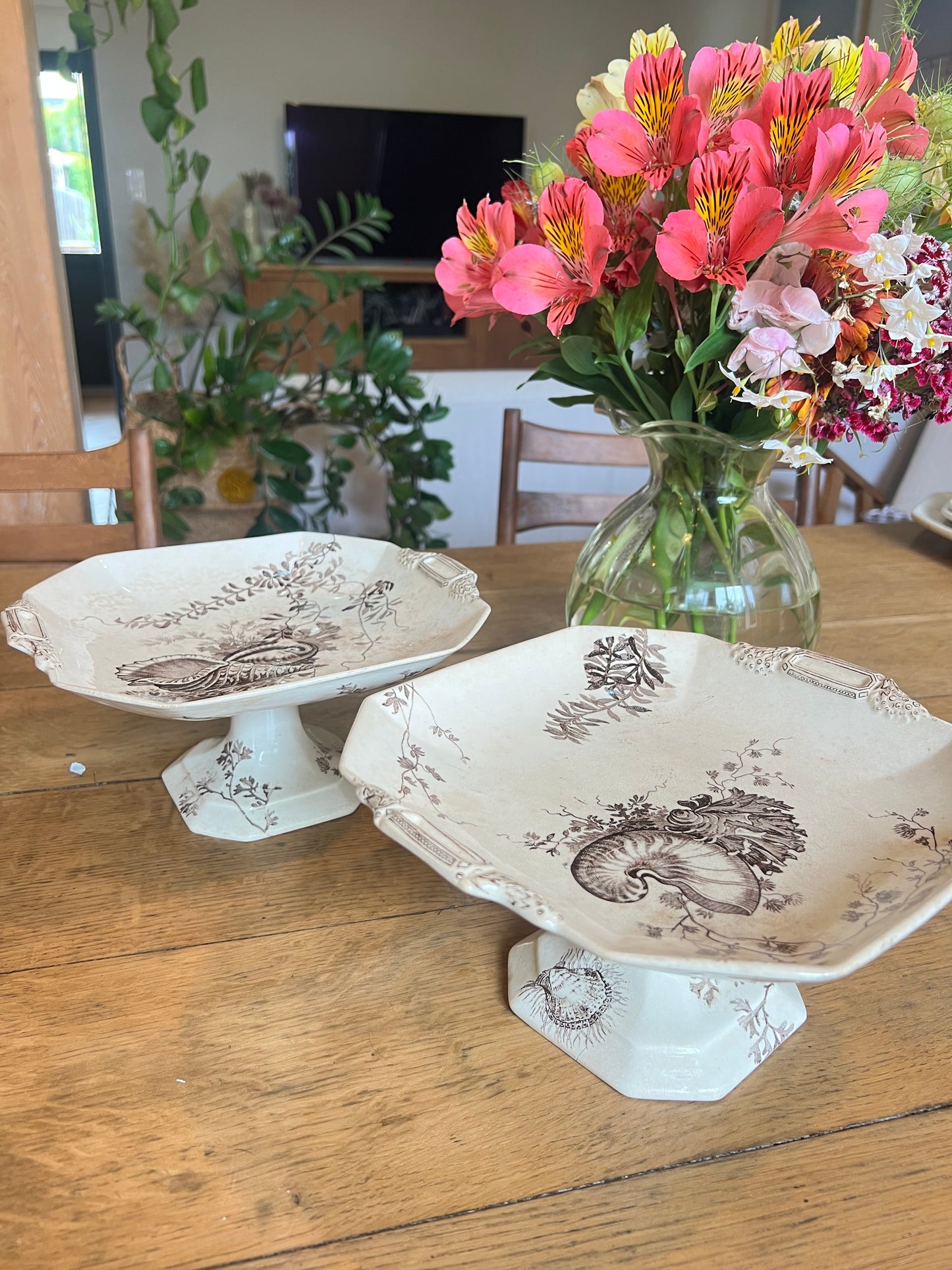 Deux compotiers Wedgwood, anglais, modèle Neptune, les deux sont en parfait état.