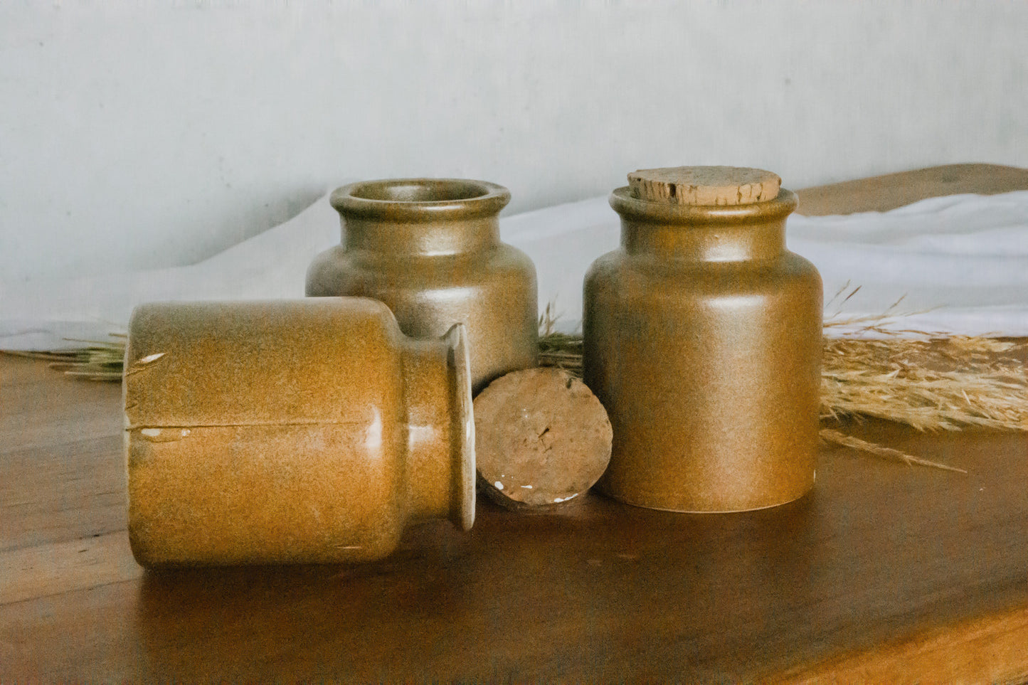 Pots à moutarde en grés