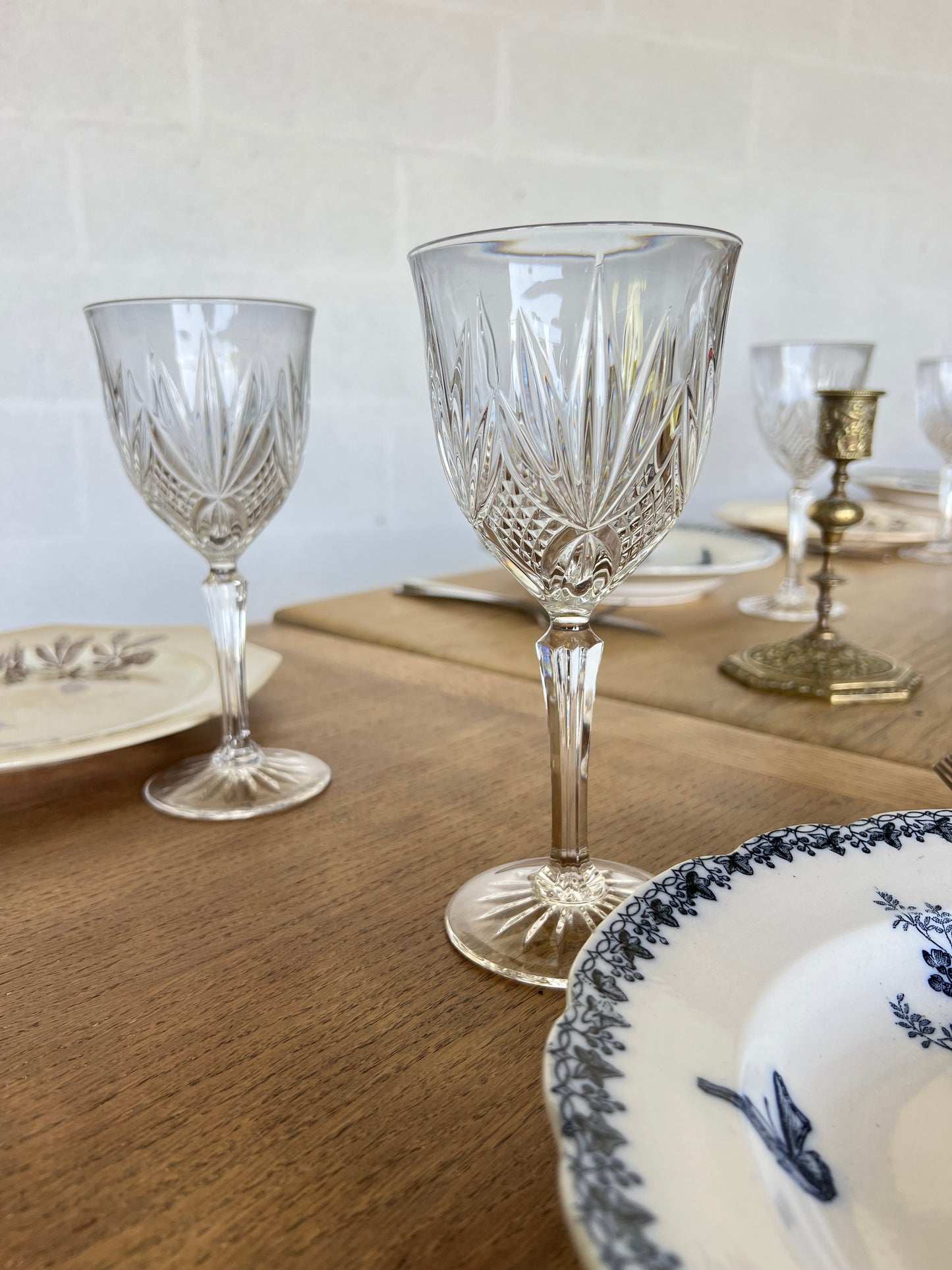 6 verres à vin en cristal, parfait