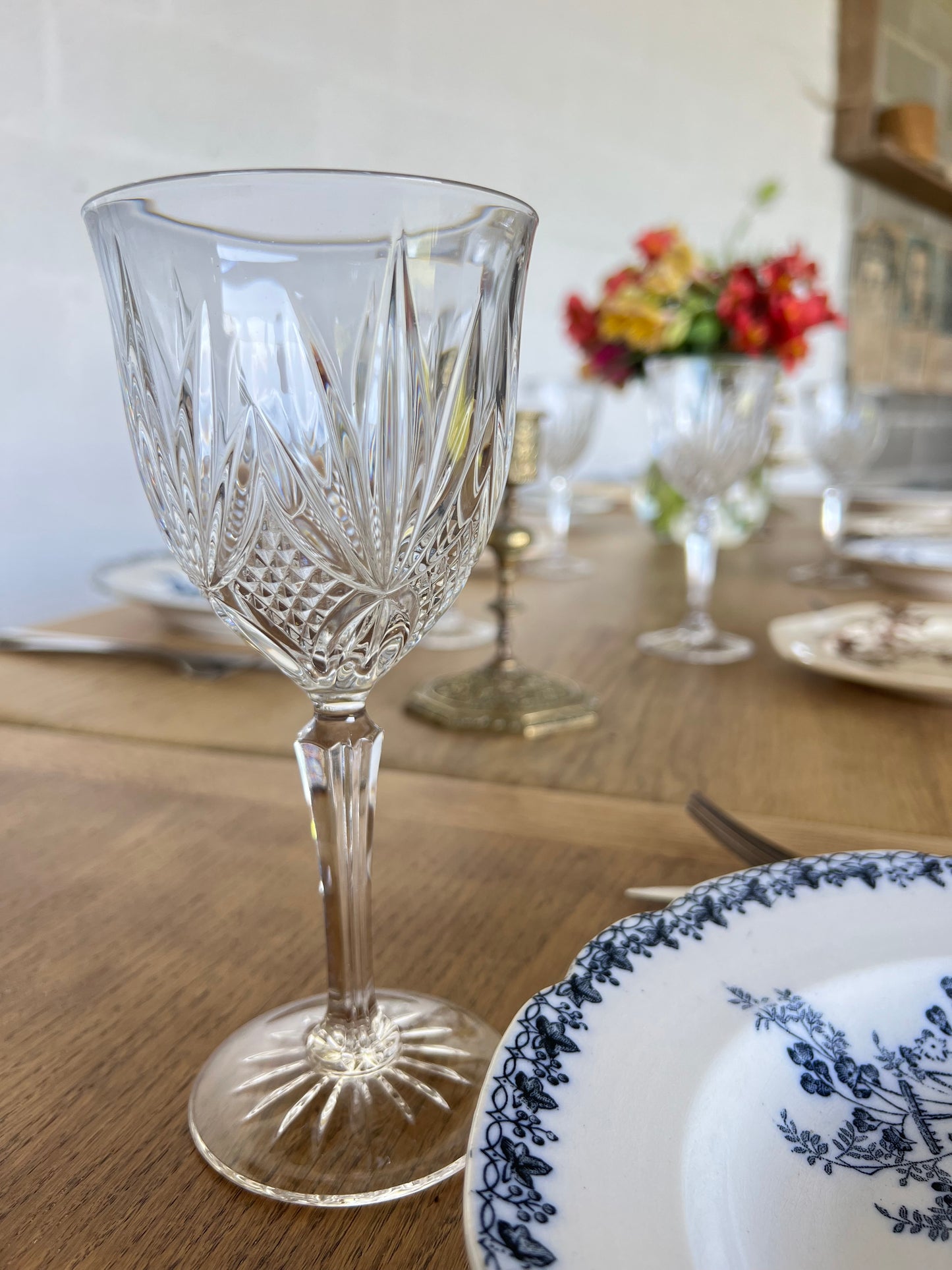 6 verres à vin en cristal, parfait