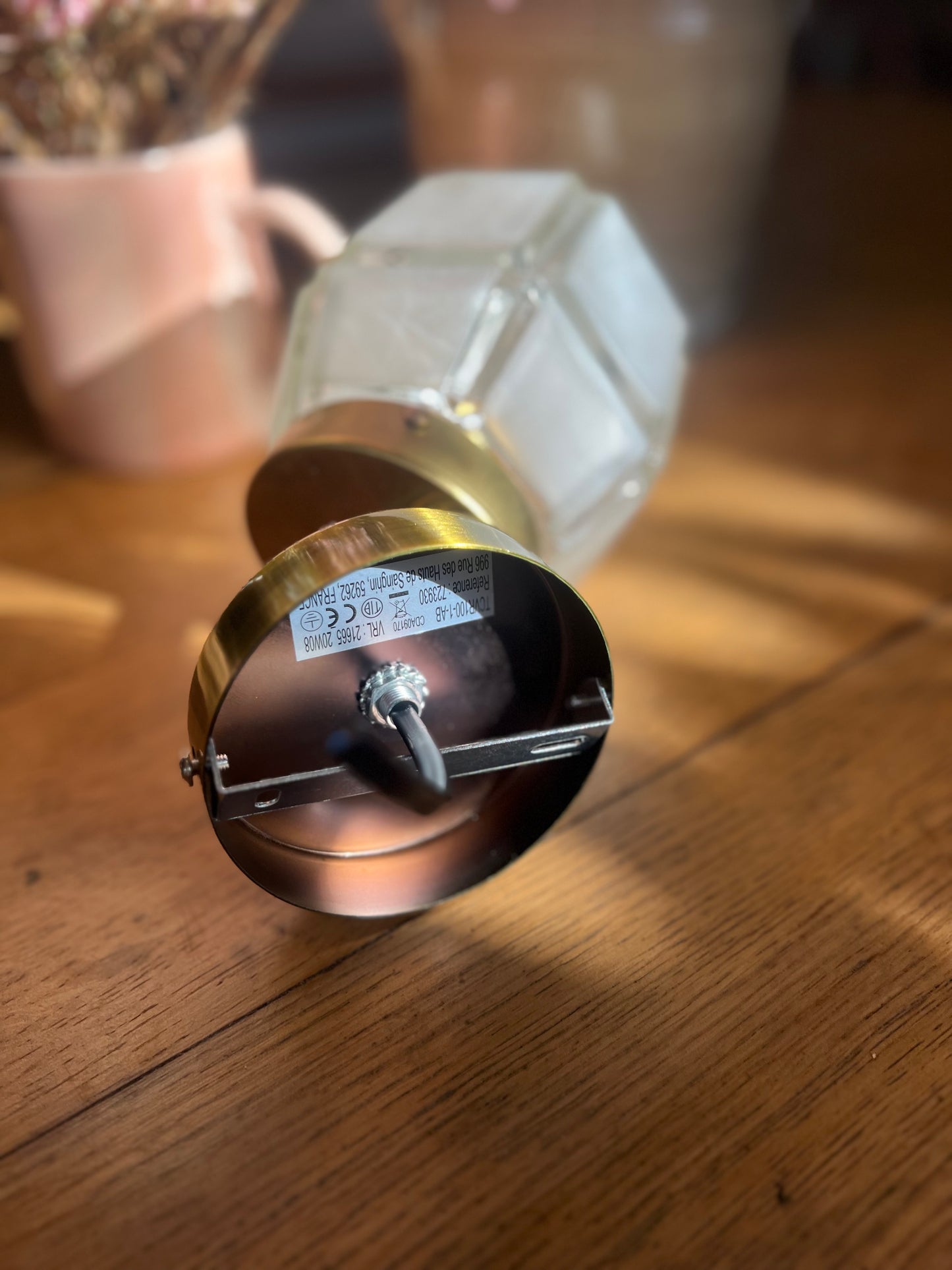 Applique orientable avec globe art déco, douille e27, création unique, électricité neuve.