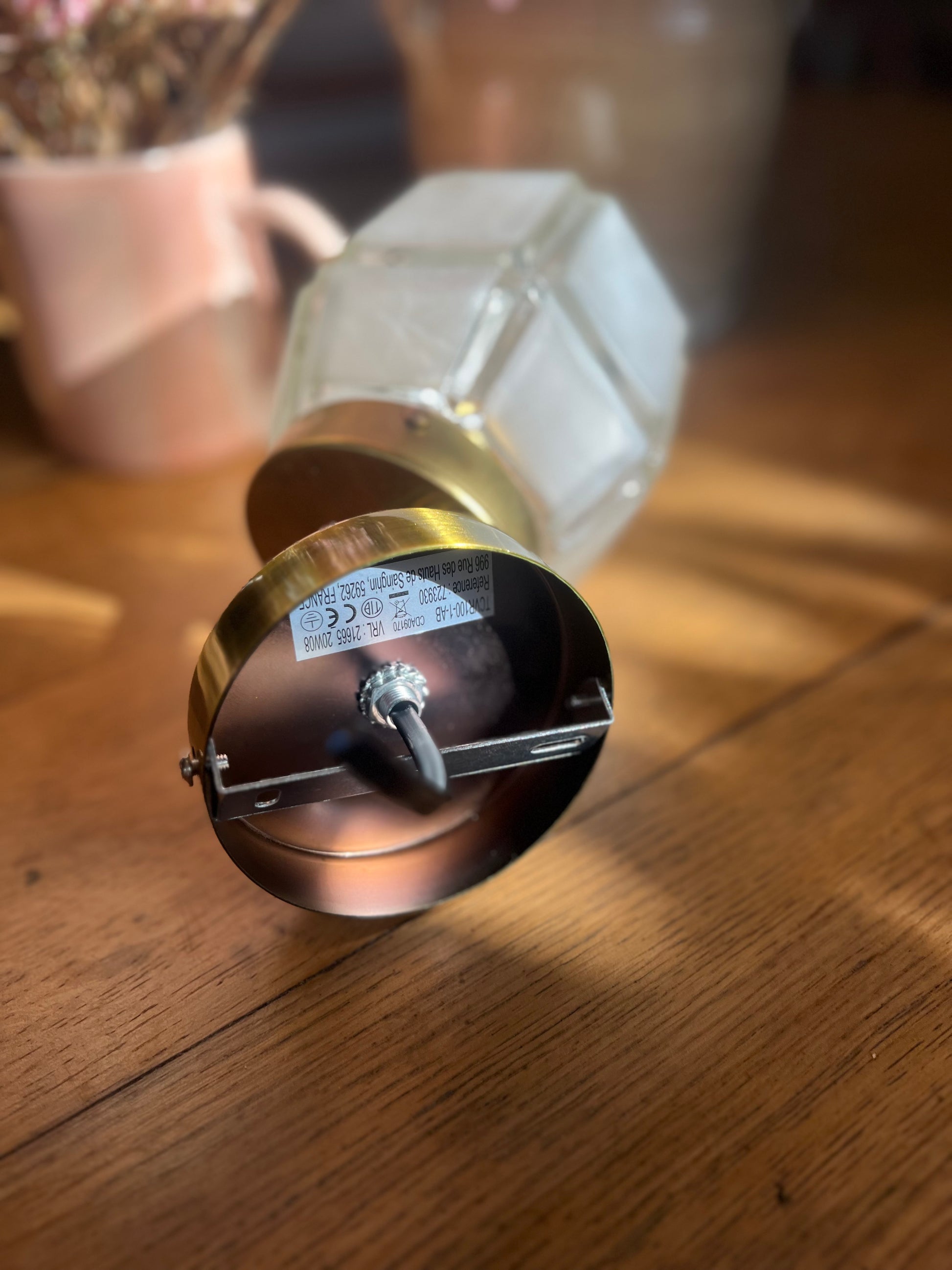 Applique orientable avec globe art déco, douille e27, création unique, électricité neuve.