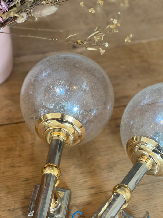 Paire d'appliques chromée, douille e14.