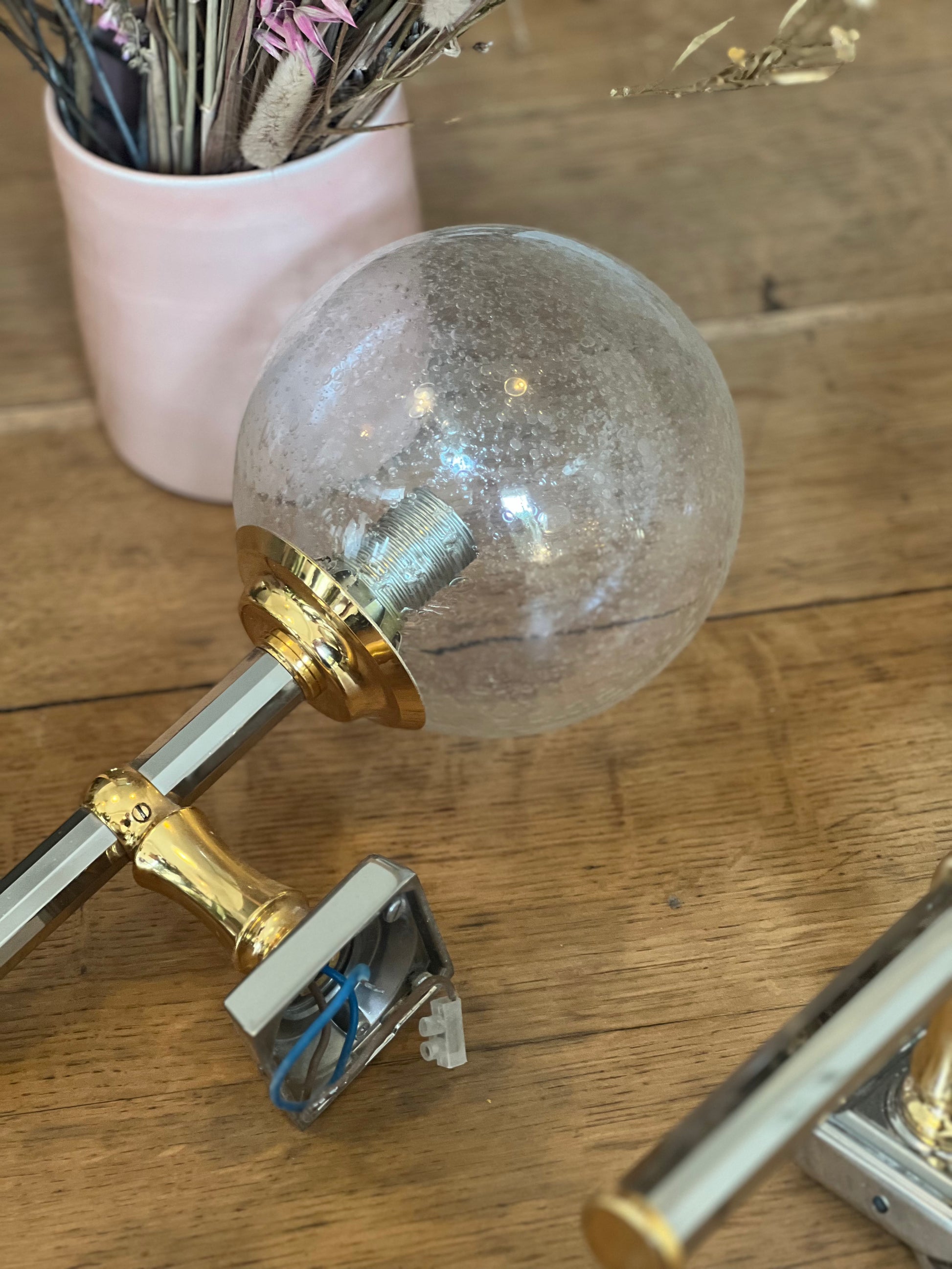 Paire d'appliques chromée, douille e14.