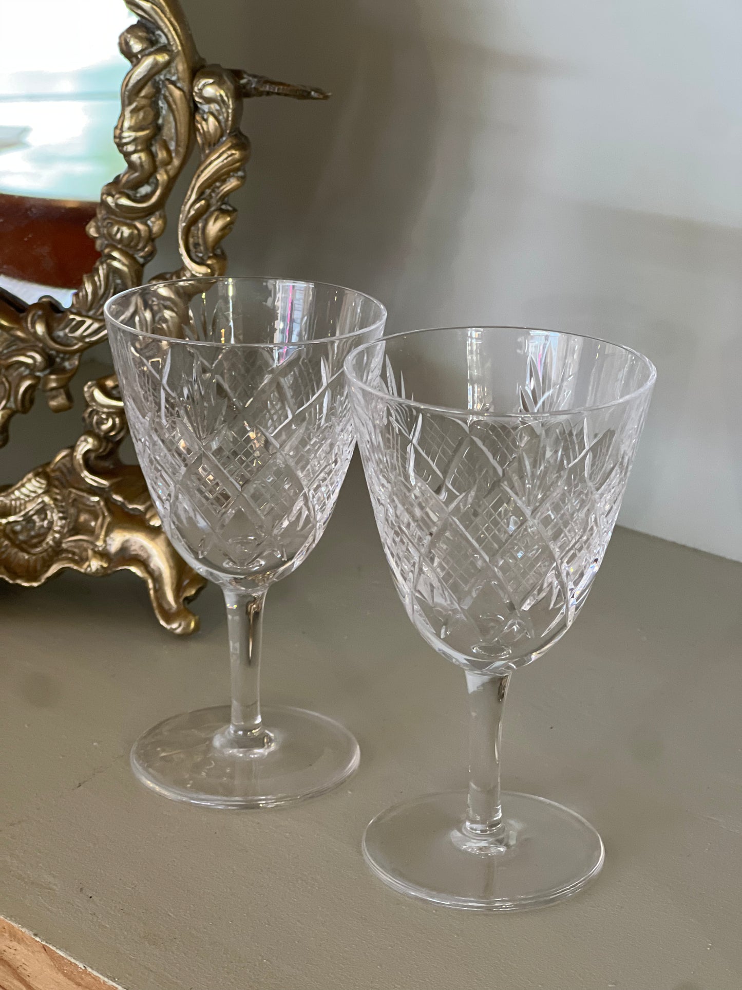 Paire de verres à apéritif en cristal