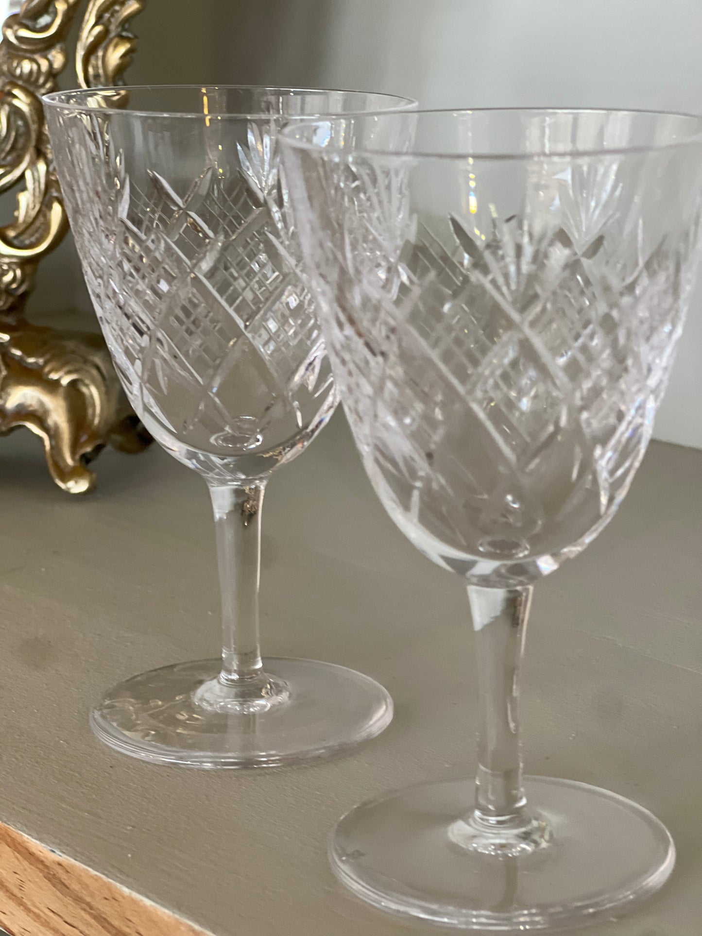 Paire de verres à apéritif en cristal
