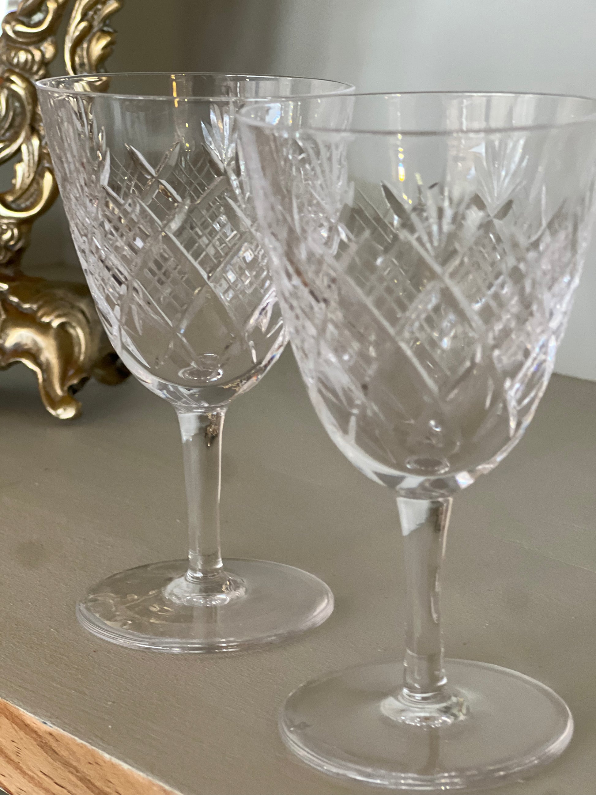 Paire de verres à apéritif en cristal