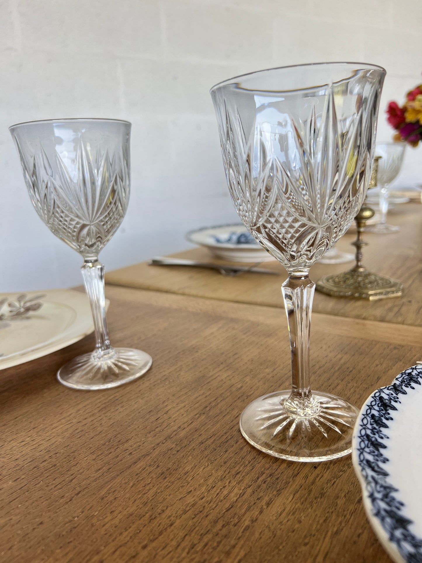 6 verres à vin en cristal, parfait